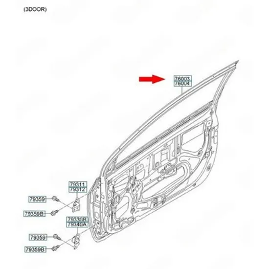 Usa Fata KIA PICANTO 2011->2017 Usa fata 3 usi (O) DREAPTA Perioada 2015 2016 2017