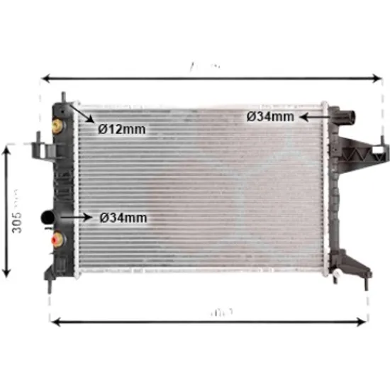 Radiator apa OPEL TIGRA TwinTop 2004->2010 1.8 92KW 125CP , pentru motor Z 18 XE perioada 2004 2005,2006,2007,2008,2009 2010