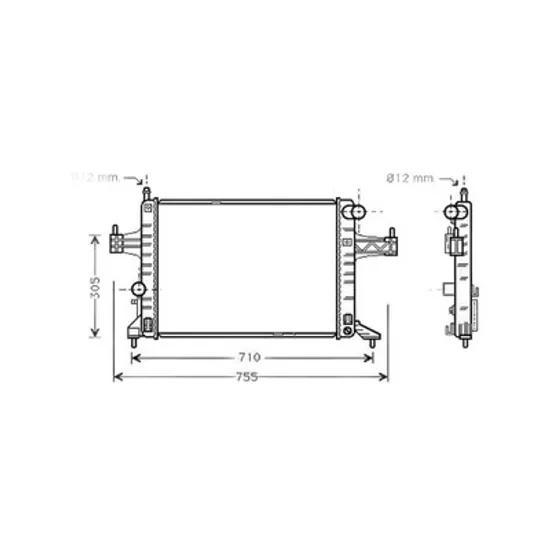 Radiator Motor OPEL TIGRA TwinTop 2004->2010 Radiator apa pentru 1 4 - 1 8 L cu/fara aer conditionat 54x38 DGNL Perioada 2004 2005 2006 2007 2008 2009 2010