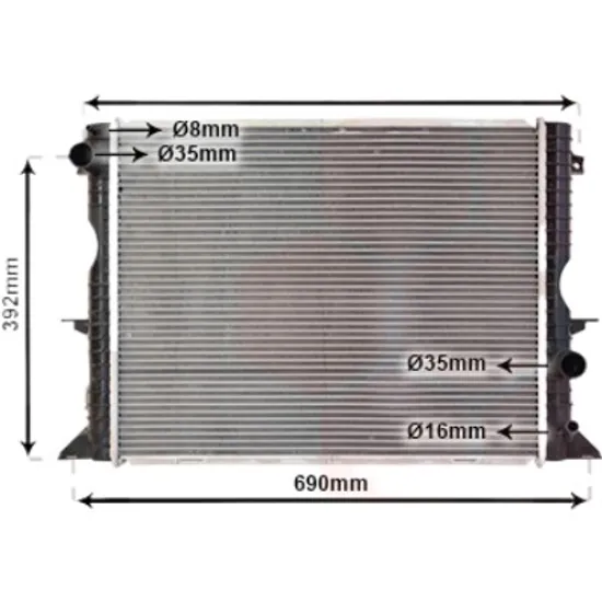 Radiator apa LAND ROVER DEFENDER 1990->2016 pentru 2.4 Td4 4x4, perioada 2006 2007 2008 2009 2010 2011 2012 2013 2014 2015 2016