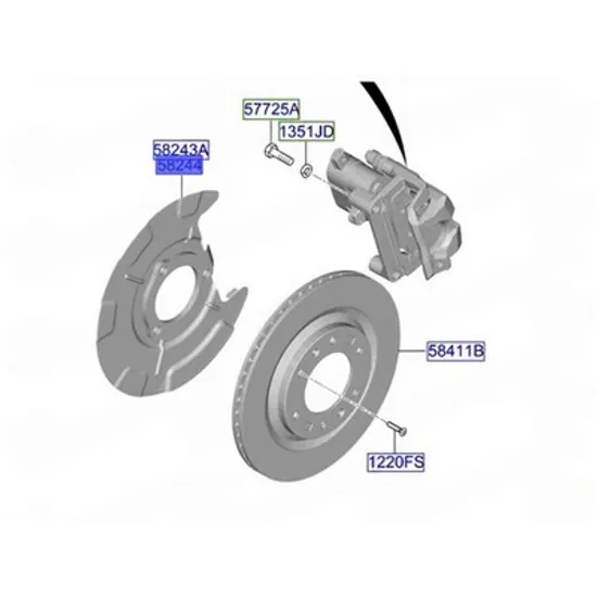 Protectie disc HYUNDAI STARIA 2025-> Protectie disc frana spate (O) DREAPTA Perioada 2025