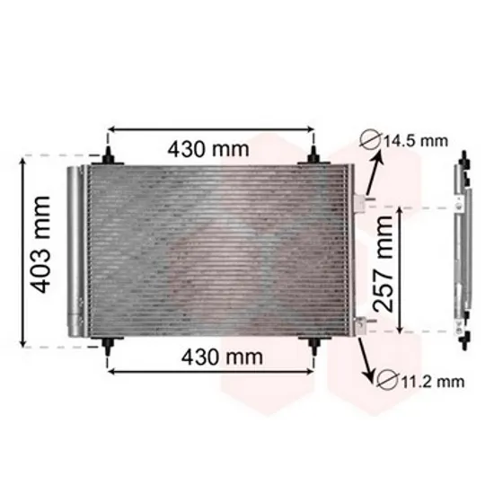 Radiator Aer Conditionat CITROEN BERLINGO B9 2008-> Radiator aer conditionat benzina/diesel (53.5x36.4x12) Perioada 2015 2016 2017 2018 2019