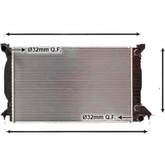 Radiator apa SKODA SUPERB 1 2001->2008 pentru 2.5 TDI, perioada 2003 2004 2005 2006 2007 2008