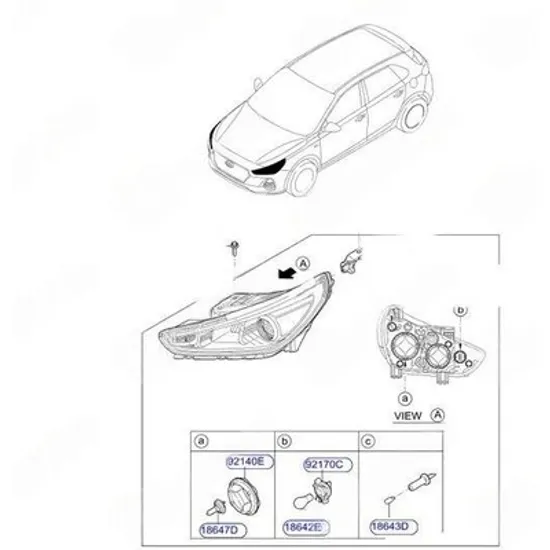 Faruri HYUNDAI i30 2017-> Far reglaj electric (O) DREAPTA Perioada 2017 2018 2019 2020
