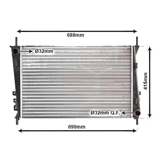 Radiator apa JAGUAR X-TYPE X400 2001->2009 pentru 2.2 D, perioada 2005 2006 2007 2008 2009