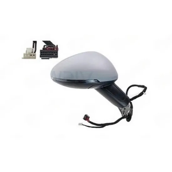 Oglinda PORSCHE MACAN 2014-> Oglinda exterioara (complet) electrica cu incalzire pentru vopsit cu rabatare electrica si memorie (cu semnal lampa podea si senzor banda) si Heliomata DREAPTA Perioada 2014 2015 2016 2017 2018 2019