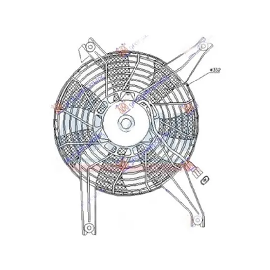 Ventilator Motor MITSUBISHI PAJERO 3 1999->2007 Electroventilator radiator aer conditionat SPORT , Perioada 2000 2001 2002 2003 2004 2005 2006 2007