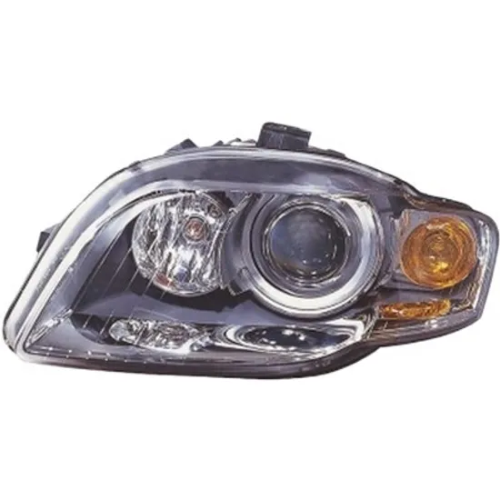 Far stanga AUDI A4 8EC; B7 2004->2008 perioada 2004 2005 2006 2007 2008 pana la an de fabricatie 09/2006, cu motor reglaj, fara unitate de control Xenon, semnal galben, pentru vehicule cu lumini xenon, cu reglaj distanta iluminare automat, cu bec D1S tub descarcare gaze