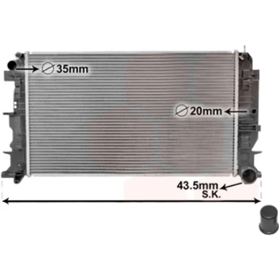 Radiator apa MERCEDES SPRINTER 906 2006->2017 pentru 2500 CDI 4x4, 516 CDI 4x4, perioada 2006 2007 2008 2009 2010 2011