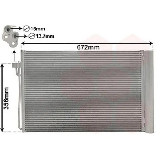 Radiator Aer Conditionat BMW 5 E60 2001->2010 Radiator aer conditionat benzina (58,7x42x16) Perioada 2003 2004 2005 2006 2007 2008 2009 2010