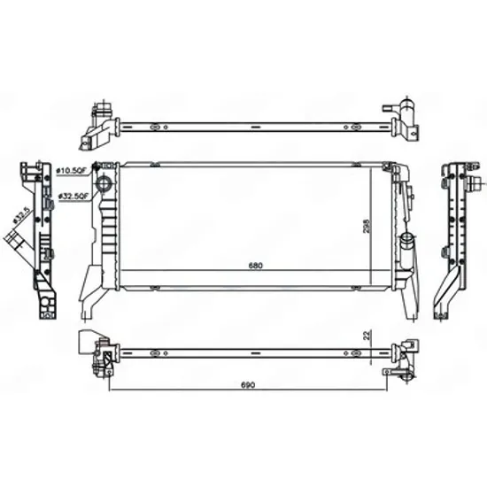 Radiator Motor MINI MINI COOPER F55 2013-> Radiator apa motor 1.5-2.0 D diesel manuala/automatic (680x298x22) Perioada 2014 2015 2016 2017 2018 2019 2020 2021