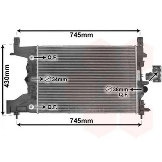 Radiator Motor CHEVROLET CRUZE J300 2009-> Radiator apa pentru 1.6 L fara aer conditionat (58x39x16) Perioada 2009 2010 2011 2012 2013 2014 2015