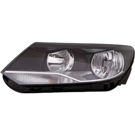 Far stanga VW TIGUAN 5N 2007->2018 perioada 2011 2012 2013 2014 2015 2016 2017 2018 cu motor reglaj, semnal alb, cu reglaj electric, cu lumina de zi, cu bec H15, cu bec H7