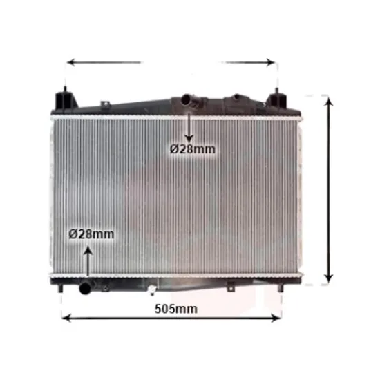 Radiator apa MAZDA 2 2007->2014 1.6 MZ-CD 66KW 90CP , pentru motor Y406, Y646 perioada 2008 2009,2010,2011,2012,2013,2014 2015