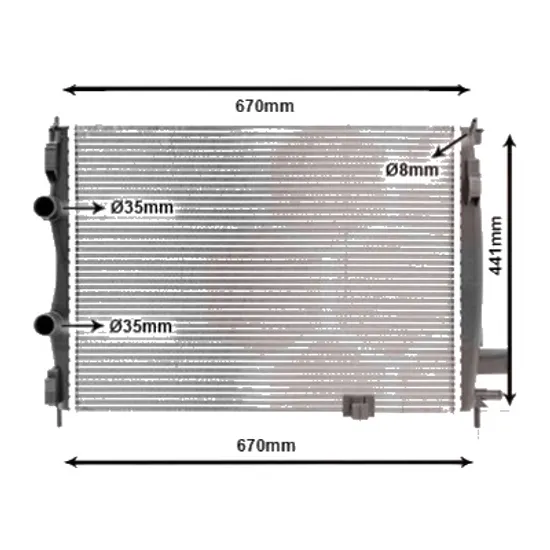 Radiator apa NISSAN QASHQAI 1 2007->2014 1.5 dCi 78KW 106CP , pentru motor perioada 2007 2008,2009,2010,2011,2012 2013