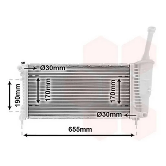 Radiator Motor LANCIA MUSA 2004->2012 Radiator apa pentru 1,4CC 16V cu/fara aer conditionat (58x30,8) Perioada 2004 2005 2006 2007 2008 2009 2010 2011 2012