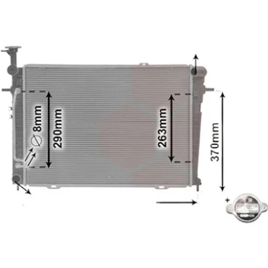 Radiator apa HYUNDAI TUCSON 2004->2012 pentru 2.0 LPG, perioada 2004 2005 2006 2007 2008 2009 2010