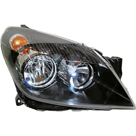 Far dreapta OPEL ASTRA H 2004->2014, ASTRA H GTC 2005->2010 perioada 2004 2005 2006 2007 2008 2009 2010 cu motor reglaj, semnal galben, cu reglaj electric, cu bec H7/H1