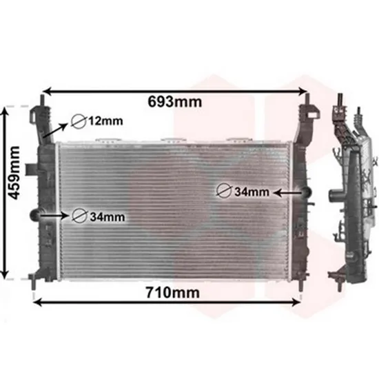 Radiator Motor OPEL MERIVA A 2003->2010 Radiator apa pentru 1 4 - 1 6 - 1 8 cu/fara aer conditionat 61x37 Perioada 2003 2004 2005 2006 2007 2008 2009 2010