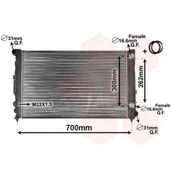 Radiator Motor AUDI A6 C5 1997->2005 Radiator apa pentru 2,4 - 2,7 - 2,8i 30V - 2,5TDi ->2000 (63x Perioada 1997 1998 1999 2000