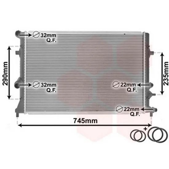 Radiator Motor VW JETTA 6 2010-> Radiator apa 1,2 TSI 62,5x45,2x34 Perioada 2010 2011 2012 2013 2014 2015 2016 2017 2018 2019 2020