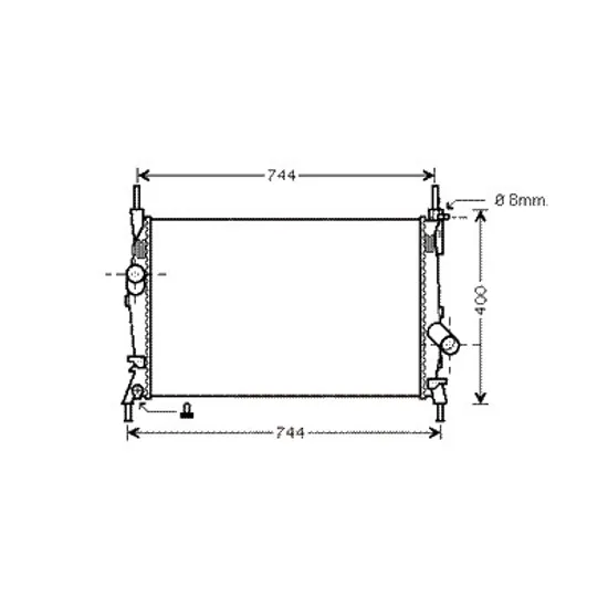 Radiator apa FORD TRANSIT 2000->2006 pentru 2.0 TDCi, perioada 2002 2003 2004 2005 2006