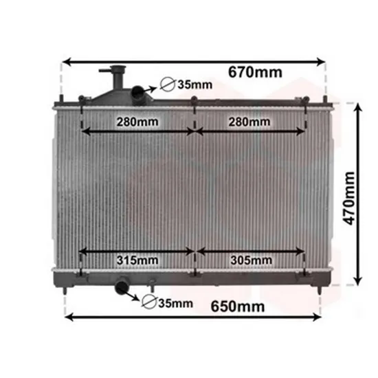 Radiator Motor MITSUBISHI OUTLANDER 3 2012->2020 Radiator apa pentru benzina CV manuala/automata 40x68 6 Perioada 2013 2014 2015 2016 2017 2018 2019