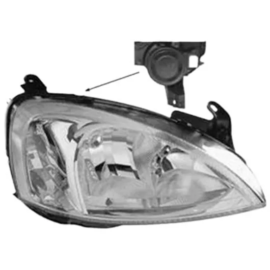 Far dreapta OPEL COMBO 2001->2012 perioada 2001 2002 2003 2004 2005 2006 de la an de fabricatie 10/2002, pana la an de fabricatie 07/2004, fara motor reglaj, semnal transparent, cu reglaj electric, cu semnal, cu bec H7/H7,