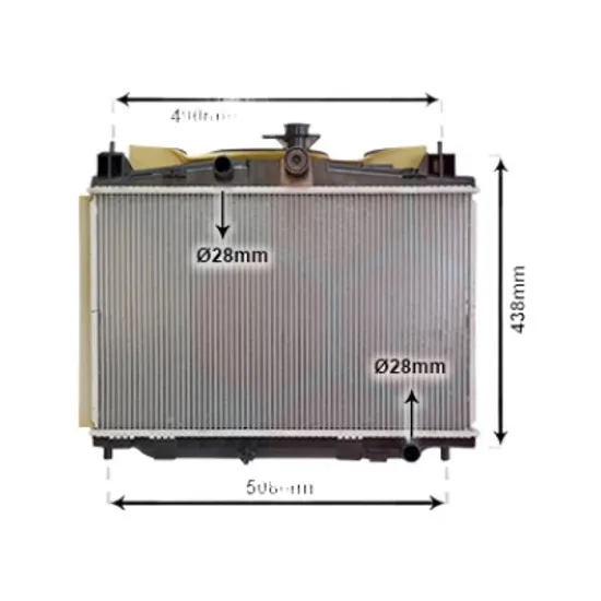 Radiator apa MAZDA 2 2007->2014 1.3 63KW 86CP , pentru motor ZJ46 perioada 2007 2008,2009,2010,2011,2012,2013,2014 2015