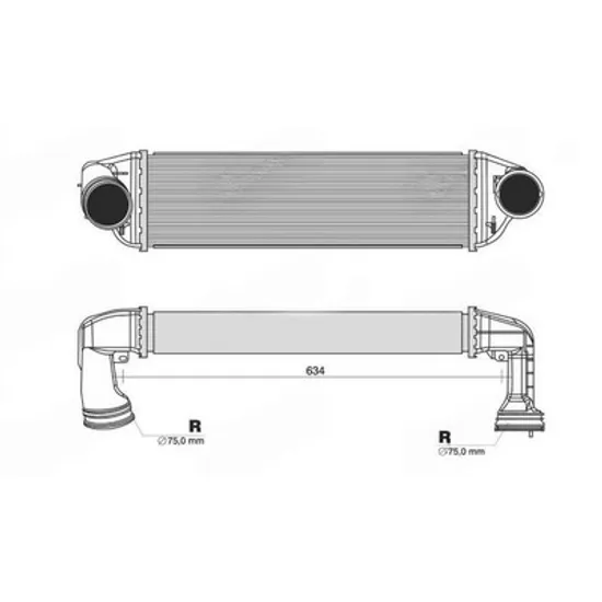 Intercooler BMW X3 E83 2003->2011 Radiator intercooler 2.0-3.0 D diesel (540x160x62) Perioada 2004 2005 2006 2007