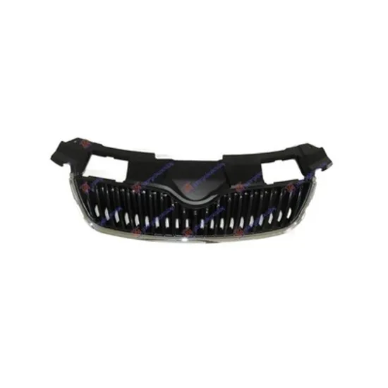 Grila Radiator SKODA FABIA 2 2006->2014 Grila radiator cu ornament cromat inferior 2007-> Perioada 2006 2007 2008 2009 2010