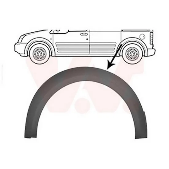 Bandou aripa spate FORD TRANSIT CONNECT 2002->2013 Ornament arcuit overfender aripa spate 2007-> stanga Perioada 2007 2008 2009 2010 2011 2012