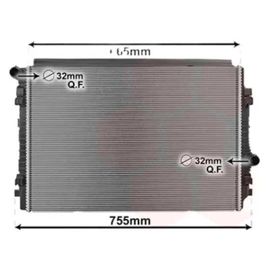 Radiator apa VW GOLF 7 2012->2020 2.0 GTD 135KW 184CP , pentru motor CUNA, DGCA, DJGA perioada 2013 2014,2015,2016,2017 2018