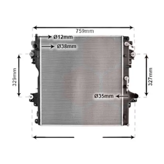 Radiator apa TOYOTA LAND CRUISER PRADO J15 2009-> pentru 2.8 D-4D, perioada 2015 2016 2017 2018 2019 2020 2021 2022 2023